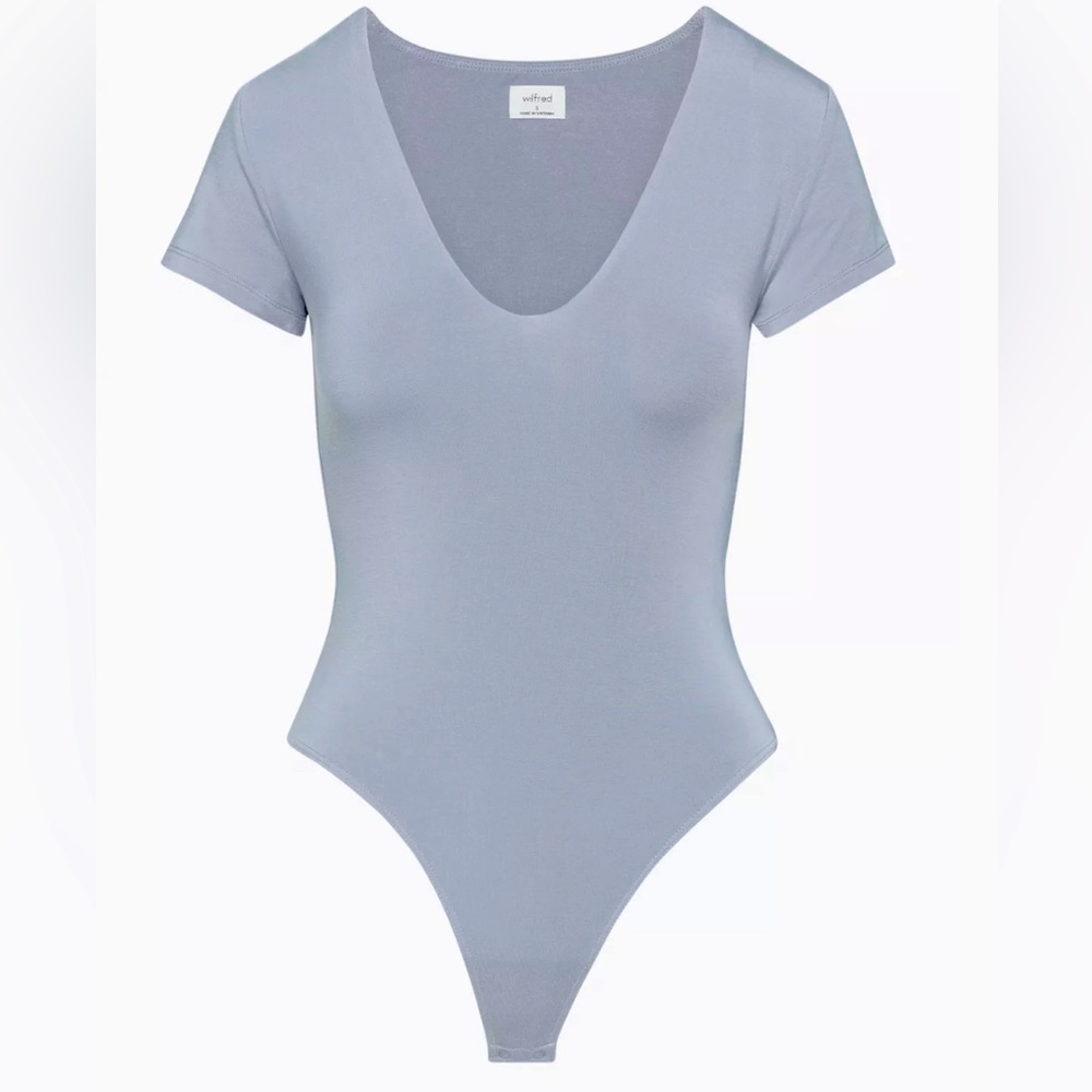 Aritzia Roses Bodysuit in Ardoise (gray purple). Size medium.
